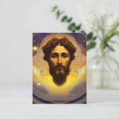 Carte Postale Jésus dans les Cosmos par Mucha AI Art généré (Debout devant)
