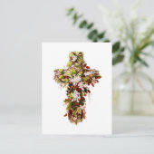 Carte Postale Jésus dimanche de Pâques Croix de fleurs (Debout devant)