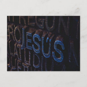 Carte Postale Jésus en Pierre Bleue Chrétien Dieu Amour