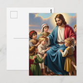 Carte Postale Jésus entouré d'enfants (Devant / Derrière)
