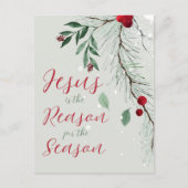 Carte Postale Jésus est la raison de l'aquarelle Noël hiver (Devant)