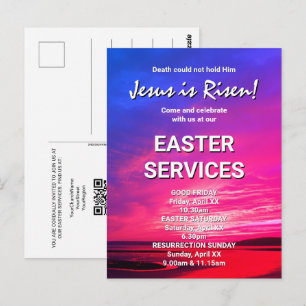 Carte Postale JÉSUS EST RESSUSCITÉ Services religieux Pâques