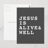 Carte Postale Jésus est vivant et bien dans le gris foncé (Devant / Derrière)