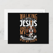 Carte Postale Jésus et chien - Anglais Springer Spaniel (Devant / Derrière)