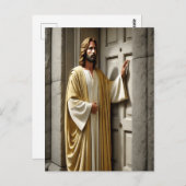Carte Postale Jésus invite à la porte antique (Devant / Derrière)