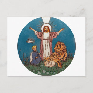 Carte Postale Jésus le Lion et l'Agneau