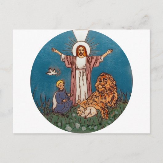 Carte Postale Jésus le Lion et l'Agneau (Devant)