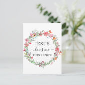 Carte Postale Jésus m'aime Aquarelle Floral Wreath Poster (Debout devant)