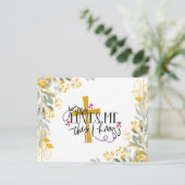 Carte Postale Jésus m'aime Ce que je connais, Croix et Fleurs (Debout devant)