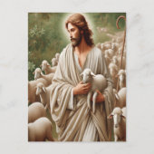 Carte Postale Jésus Marchant Avec Ses Agneaux (Devant)