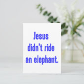 Carte Postale Jésus n'a pas monté d'éléphant (Debout devant)