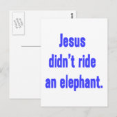 Carte Postale Jésus n'a pas monté d'éléphant (Devant / Derrière)