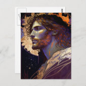 Carte Postale Jésus par Mucha AI Art généré (Devant / Derrière)