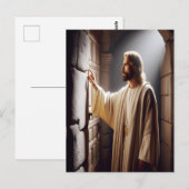 Carte Postale Jésus par Porte au lever du soleil (Devant / Derrière)