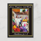 Carte Postale Jésus pardonne et guérit Matthieu 9:1-8 noir (Devant)