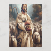 Carte Postale Jésus protège son mouton bien-aimé (Devant)