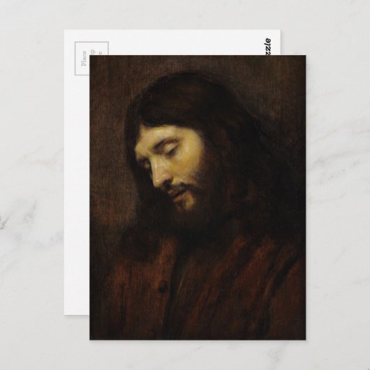 Carte Postale Jésus regardant vers le bas (Devant / Derrière)