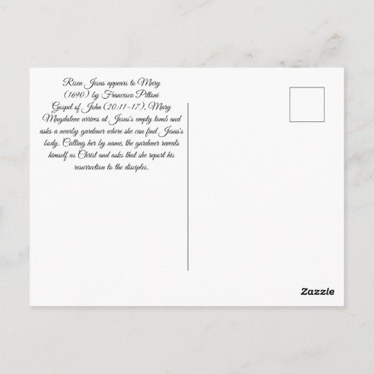 Carte Postale Jésus ressuscité apparaît à Marie (Dos)