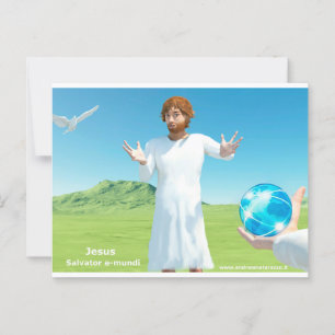 Carte Postale Jésus Salavator e - mundi