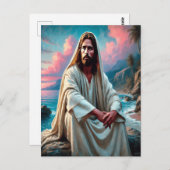 Carte Postale Jésus Sauveur de Shore dans Réflexion silencieuse (Devant / Derrière)