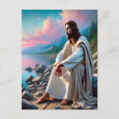 Carte Postale Jésus Sauveur Tranquille dans la Réflexion Divine (Devant)