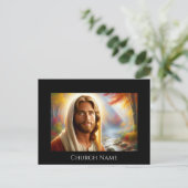 Carte Postale Jésus souriant dans une forêt céleste (Debout devant)