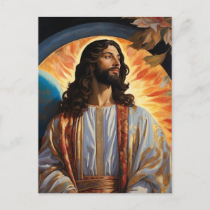 Carte Postale *~* Jésus Space Universe Earth Light Heal AP50