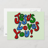Carte Postale Jésus t'aime (Devant / Derrière)