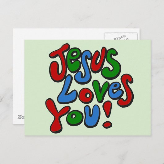 Carte Postale Jésus t'aime (Devant / Derrière)