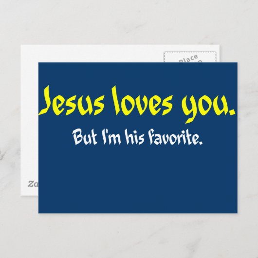 Carte Postale Jésus t'aime (Devant / Derrière)