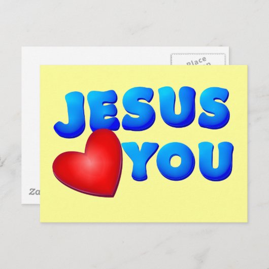 Carte Postale Jésus t'aime (Devant / Derrière)