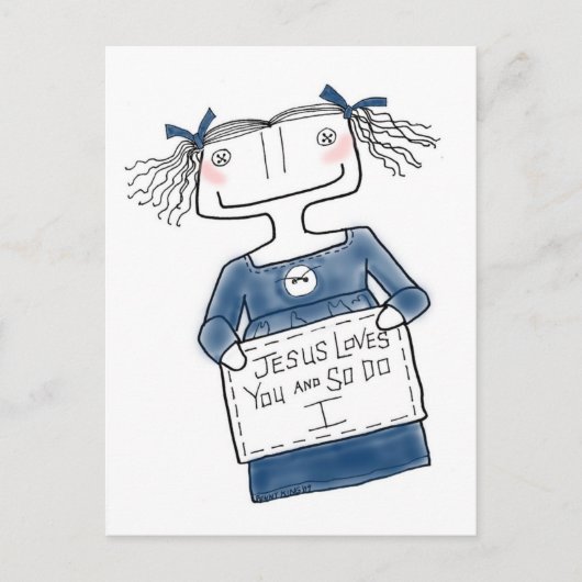 Carte Postale Jésus t'aime fille (Devant)