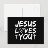 Carte Postale Jésus t'aime, Jésus (Devant / Derrière)