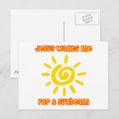 Carte Postale Jésus veut que je sois pour un rayon de soleil (Devant / Derrière)