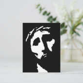 Carte Postale Jésus visage en blanc Votre Arrière - plan (Debout devant)