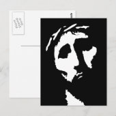 Carte Postale Jésus visage en blanc Votre Arrière - plan (Devant / Derrière)