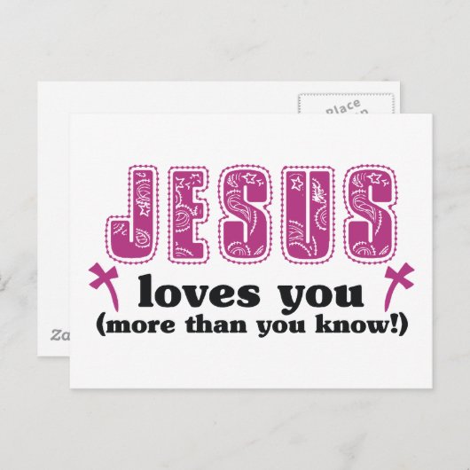 Carte Postale Jésus Vous Aime Plus Que Vous Ne Le Savez (Devant / Derrière)