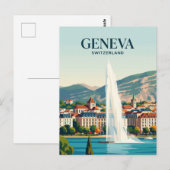 Carte Postale Jet d'Eau Suisse (Devant / Derrière)