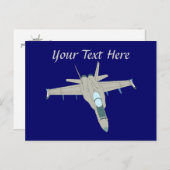 Carte Postale Jet Fighter F18 Hornet (Devant / Derrière)