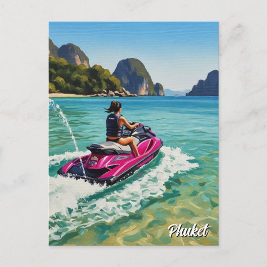 Carte Postale Jet Ski à Phuket Patong Beach Thaïlande Travel (Devant)