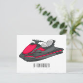 Carte Postale Jet ski cartoon illustration (Debout devant)