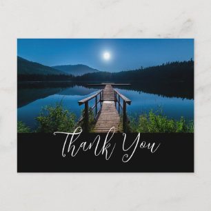 Carte Postale Jetée à la nuit sous un Merci de Pleine lune