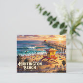 Carte Postale Jetée de Huntington Beach USA (Debout devant)