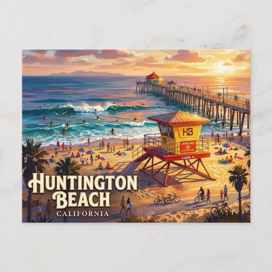 Carte Postale Jetée de Huntington Beach USA (Devant)