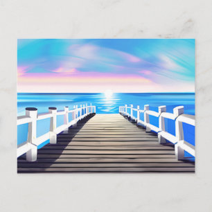 Carte Postale Jetée, océan et ciel à Dawn