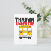 Carte Postale Jeter Sous Le Bus Yellow School Bus Drôle Citation (Debout devant)