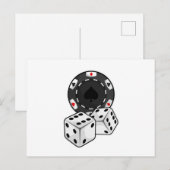 Carte Postale Jetons et dés pour le poker (Devant / Derrière)
