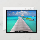 Carte Postale Jetty avec des bateaux dans un lagon tropical (Devant / Derrière)