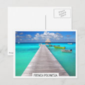 Carte Postale Jetty avec des bateaux dans un lagon tropical (Devant / Derrière)