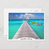 Carte Postale Jetty avec des bateaux dans un lagon tropical (Devant / Derrière)